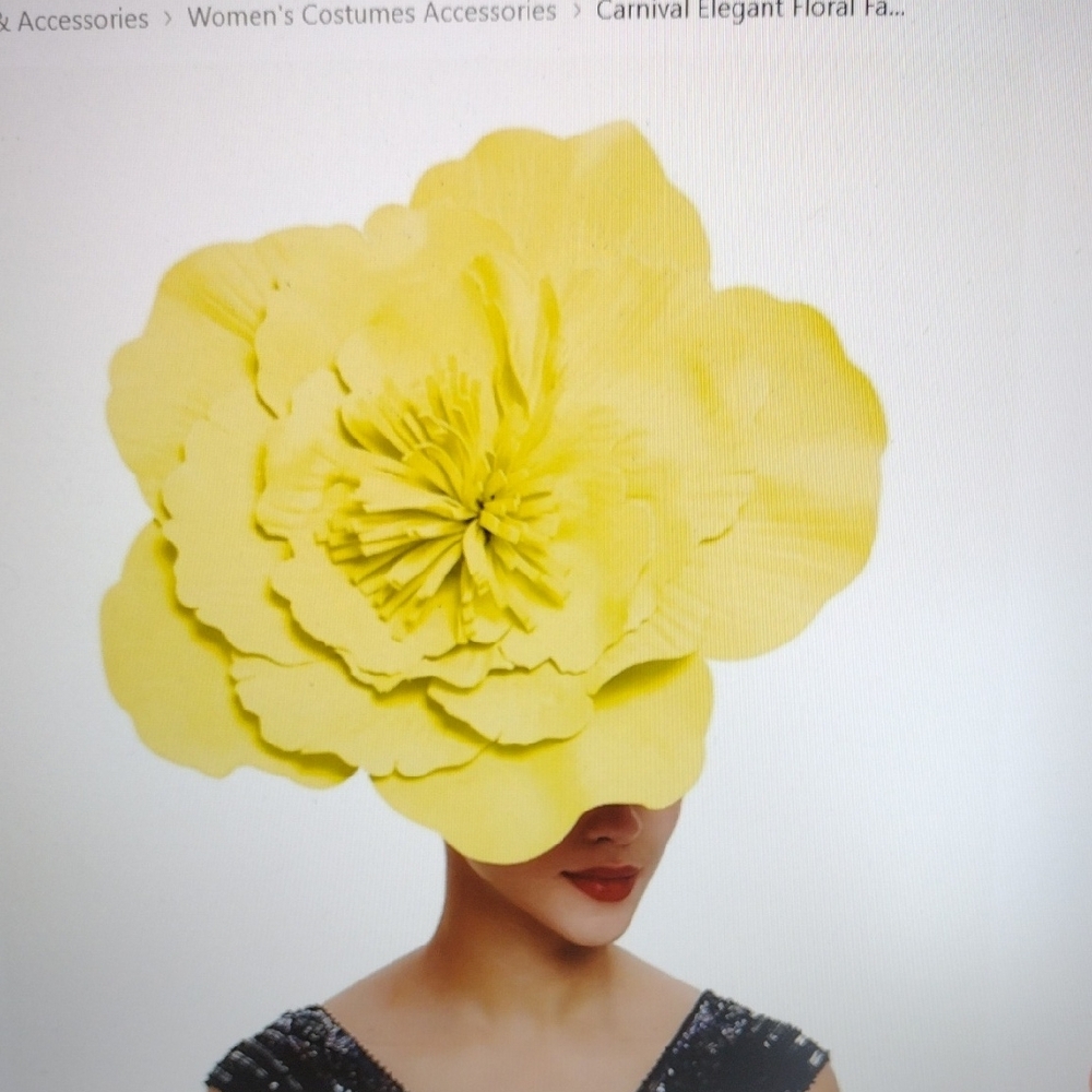 Elegant Yellow Floral Headpiece Kentucky Derby Fascinator Just Listed NWT